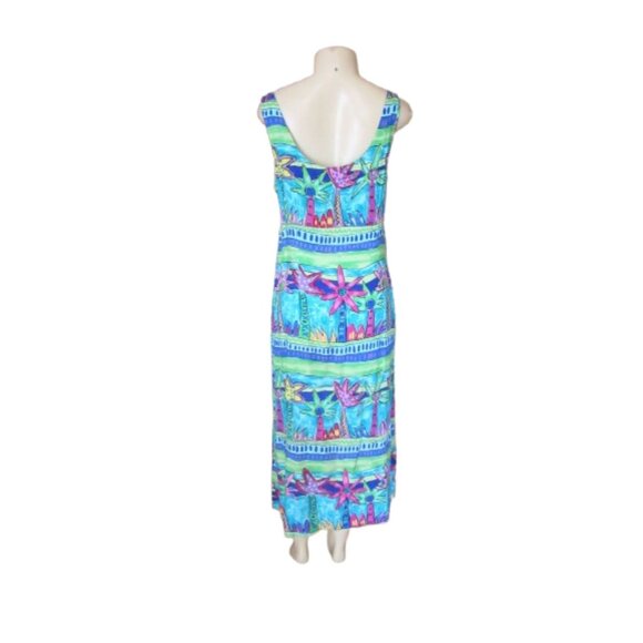 Palm Bay Hawaiian Sleeveless Maxi Tropical Dress Tropical Made In Hawaii Size L - Picture 5 of 6